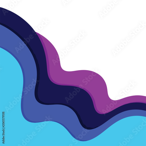 Abstract colorful wavy layered background design element
