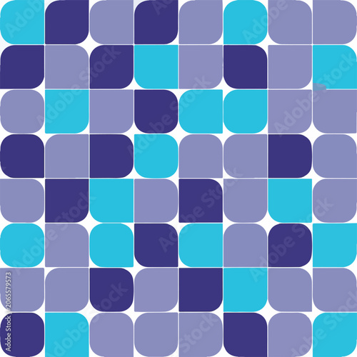 Geometric Pattern of Blue and Purple Squares