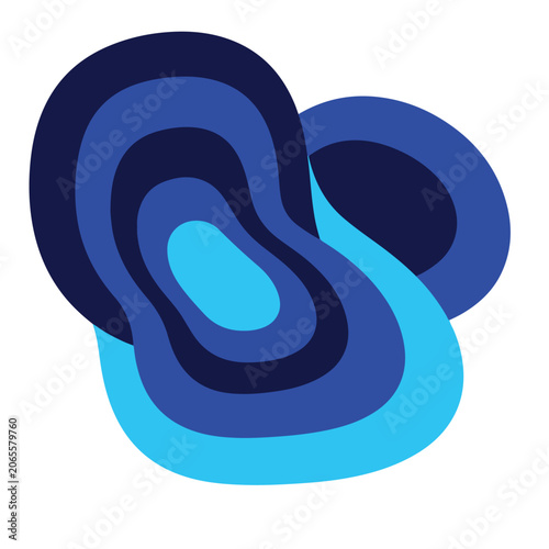 abstract blue swirling shapes design element