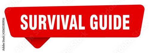 Foto survival guide red sticker isolated on transpatent background