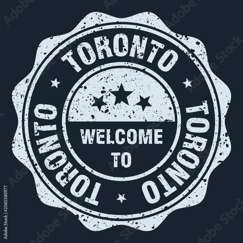 Photography Welcome to Toronto white grunge round stamp