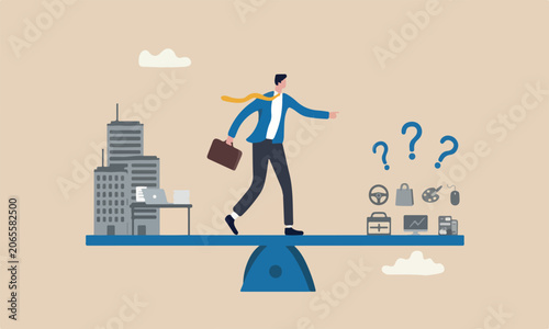 Foto Side job hustle to make money, decision or balance between gig economy and main