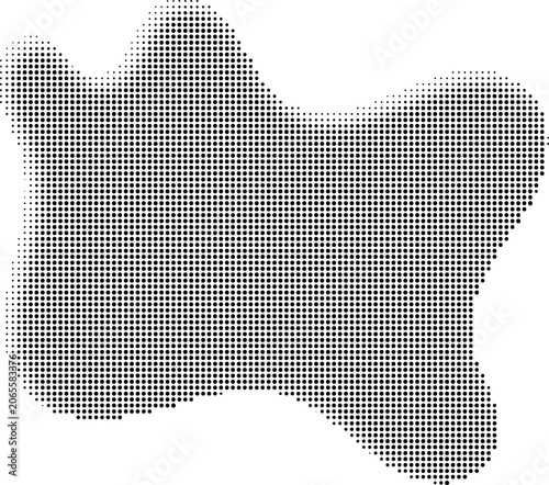 A dog illustration made of tiny dots on a transparent background