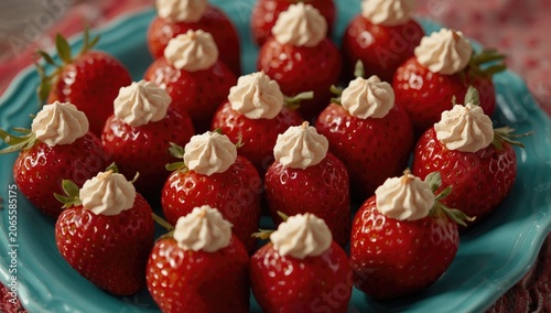 Strawberries topped with wh...