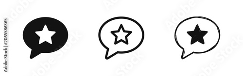 Fotografía Speech bubble star icon set, feedback chat bubbles with rating star, review mess