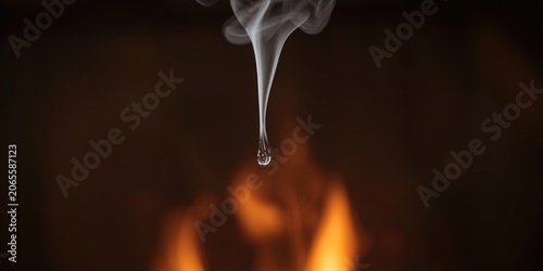 Water droplet suspended abo...