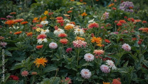 Colorful blooming flowers i...