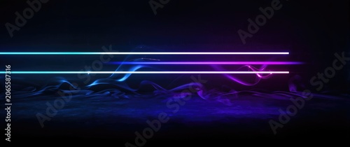 Radiant horizontal neon bea...