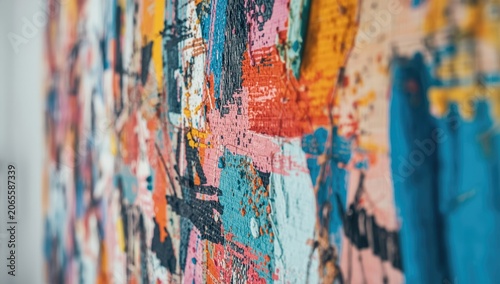 Lively abstract canvas with...