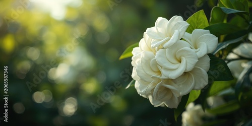 White gardenia flower surro...