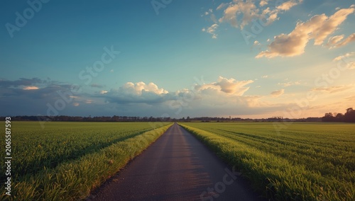 Peaceful walkway along flou...