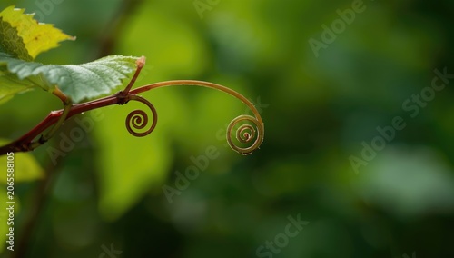 Curly tendril of a vine aga...