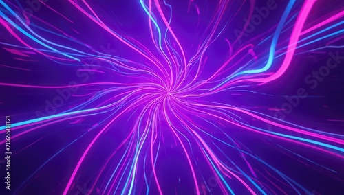 Psychedelic neon light disp...