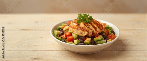 Savory chicken taco salad w...