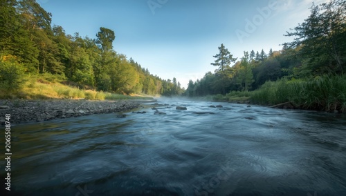Soft river movement winding...