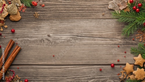 Christmas-themed flat lay w...