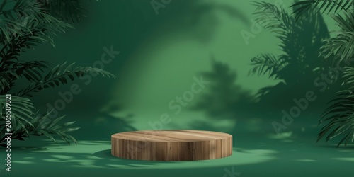 Green studio with wooden po...