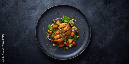 Sizzling grilled chicken br...
