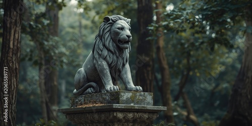 Intricate stone lion sculpt...