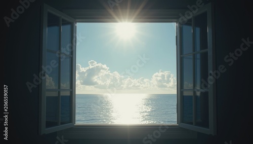 View of the ocean through a...