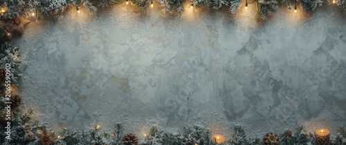 Festive winter scene with l...