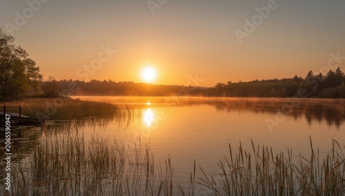 peaceful lakeside view unde...