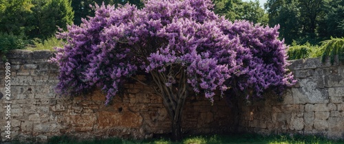 Purple flowering tree next ...