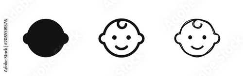 Canvas Print Happy baby face icons set