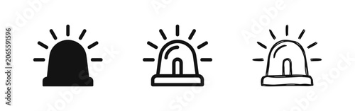 Obraz na plátně Emergency siren light icons set