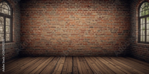 Interior of a rustic brick ...