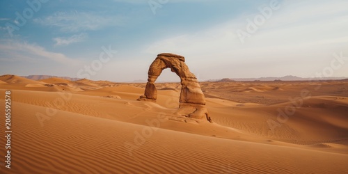 Natural rock arch in a sand...