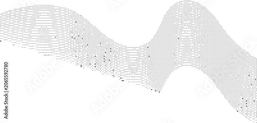 Waveform pattern on transparent background with digital mesh
