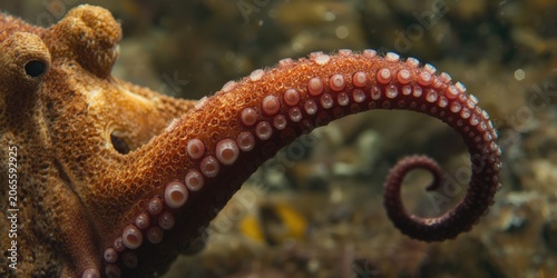 Close-up of an octopus arm ...