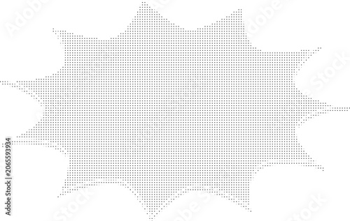 A grey explosion shape with pointed edges on transparent background
