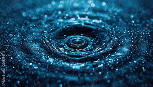 Water droplet creating ripp...