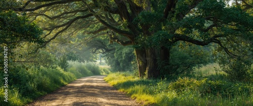 Tranquil earth road with la...
