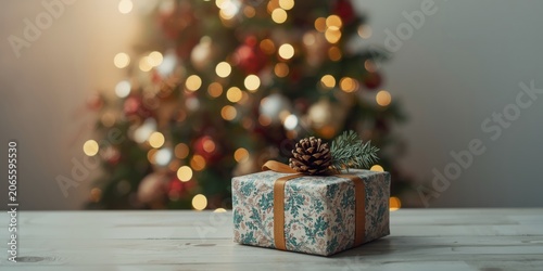 Gift box with pinecone and ...