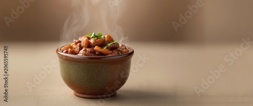 Bowl of steaming vegetable ...