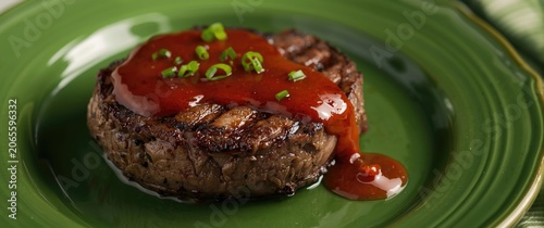 Grilled steak with barbecue...