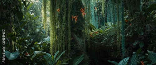 Teal accented cloud forest ...