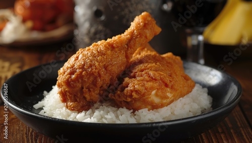 Fried chicken drumsticks se...