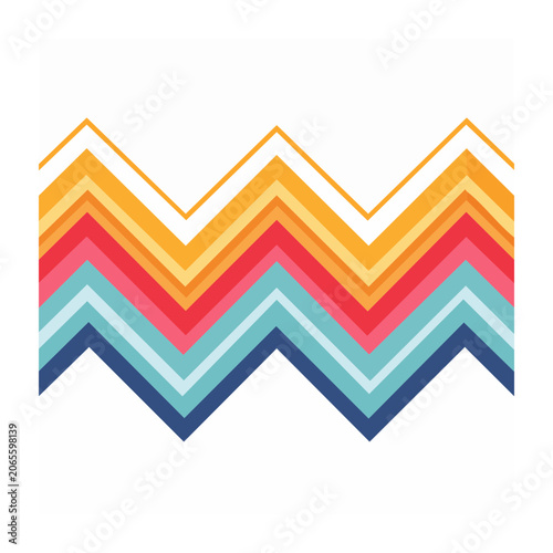 Colorful zigzag pattern on white background