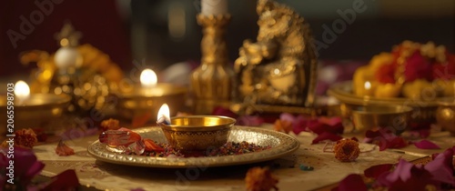 Traditional oil lamp and de...