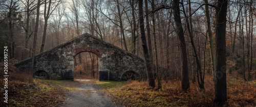 Stone archway surrounded by...