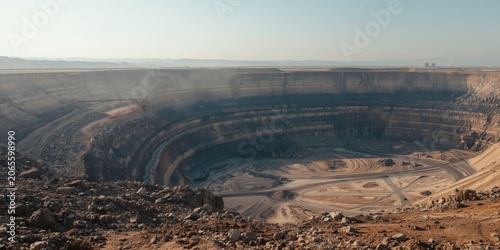 Open-pit mine with layered ...