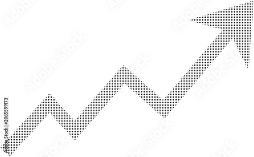 A gray arrow graph shows business growth on a transparent background