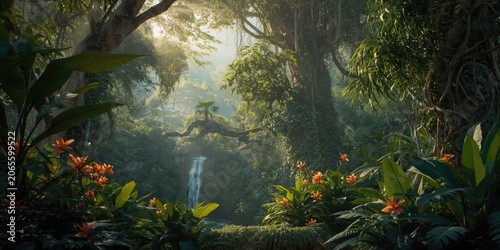 Heavenly garden scene featu...