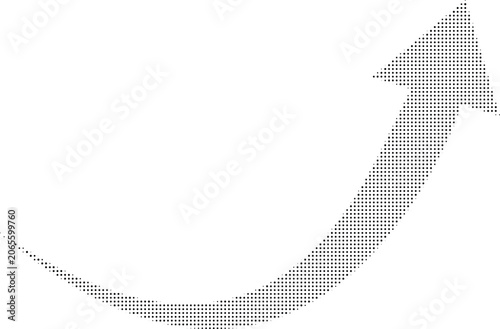 A large grey arrow pointing upwards with a transparent background against a white surface