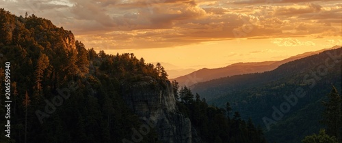 Warm sunset glow highlighti...