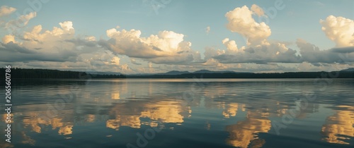 Serene lake environment wit...